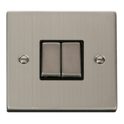 VPSS412BK Deco 2 Gang 2 Way 'Ingot' 10AX Switch -