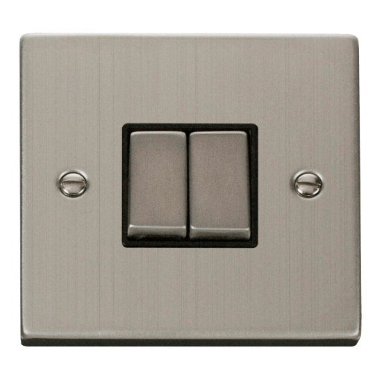 VPSS412BK Deco 2 Gang 2 Way 'Ingot' 10AX Switch -