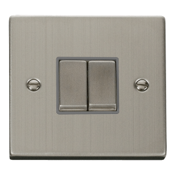 VPSS412GY Deco 10AX Ingot 2 Gang 2 Way Plate Switc