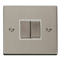 VPSS412WH Deco 2 Gang 2 Way 'Ingot' 10AX Switch -