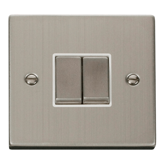 VPSS412WH Deco 2 Gang 2 Way 'Ingot' 10AX Switch -