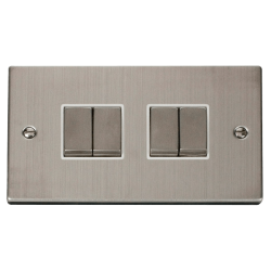 VPSS414WH Deco 4 Gang 2 Way 'Ingot' 10AX Switch -