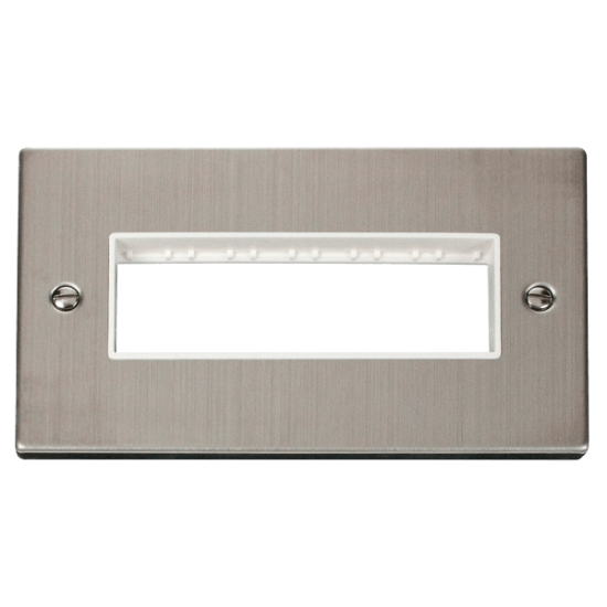 VPSS426WH Deco 2 Gang Plate 6 In-Line Aperture - W