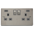 Victorian Stainless Steel - Grey Inserts - Scolmore Click