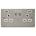 Victorian Stainless Steel - White Inserts - Scolmore Click