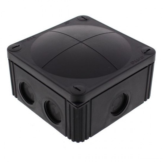 Wiska 10061779 COMBI 607/5/2xKRM25/20 BK Junction Box IP66 Adaptable Box 100x100x66mm Black