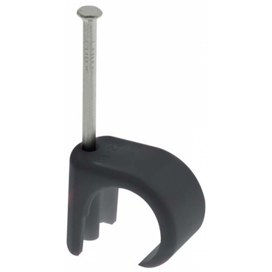 Round Cable Clips Black 5-7mm 20pk
