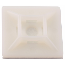 20x20mm Self Adhesive Cable Tie Base White 10PK