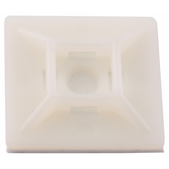 25x25mm Self Adhesive Cable Tie Base White 10PK