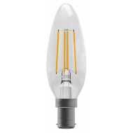 Bell Lighting 60113 4W SBC (Small Bayonet Cap) LED Clear Filament Candle Bulb Cool White