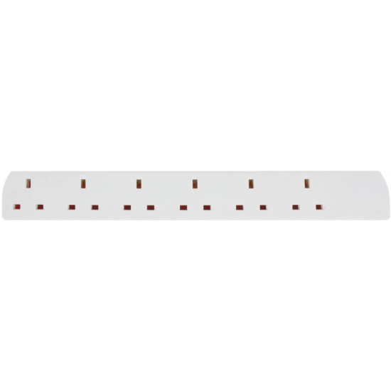 2 Metre 6 Gang Extension White