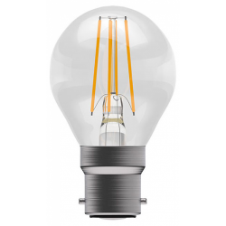 Bell Lighting  60120 4W BC (Bayonet Cap) LED Clear Filament Round Bulb Cool White