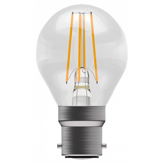 Bell Lighting  60120 4W BC (Bayonet Cap) LED Clear Filament Round Bulb Cool White