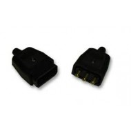 3 Pin Black Inline Heavy Duty Rubber Flex Connector