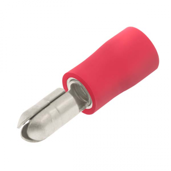 Insulated male bullet Crimp Red 100pk