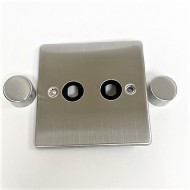 Niglon D-DP2-BC 2 Gang Dimmer Plate Brushed Chrome