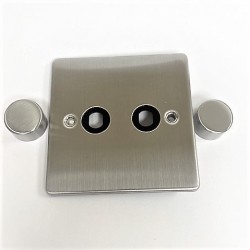 Niglon D-DP2-BC 2 Gang Dimmer Plate Brushed Chrome