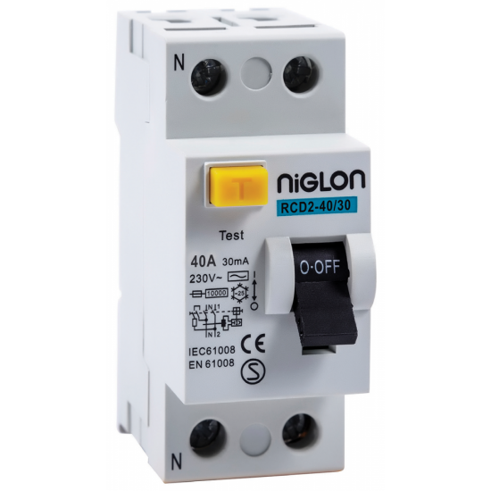 40A 30mA 2 Module (1P+N) RCD
