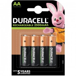 Duracell Rechargeable Battery AA 2500mAh 4 pack