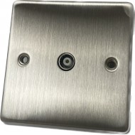 Niglon Single TV/FM Outlet Brushed Chrome