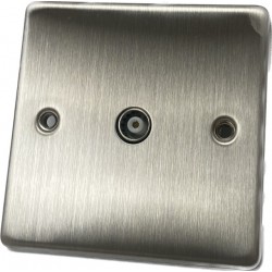 Niglon Single TV/FM Outlet Brushed Chrome