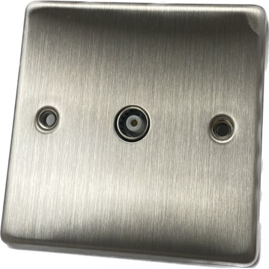 Niglon Single TV/FM Outlet Brushed Chrome