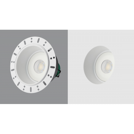 Bell Round Trimless plaster in bezel