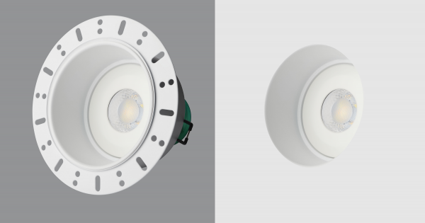 Bell Round Trimless plaster in bezel