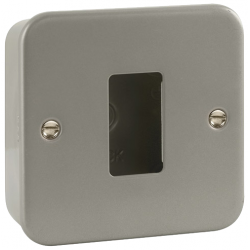 Click 1 Gang Front Plate and Back Box Metalclad
