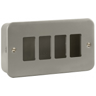 Click 4 Gang Front Plate and Back Box Metalclad