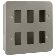 Click 6 Gang Front Plate and Back Box Metalclad