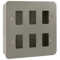 Click 6 Gang Front Plate and Back Box Metalclad