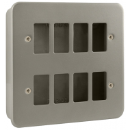 Click 8 Gang Front Plate and Back Box Metalclad