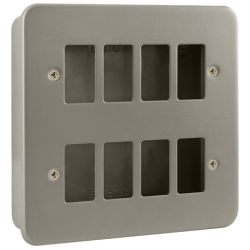 Click 8 Gang Front Plate and Back Box Metalclad