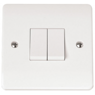 Click Mode 10 Amp 2 Gang 2 Way Plate Switch