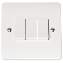 Click Mode 10 Amp 3 Gang 2 Way Plate Switch