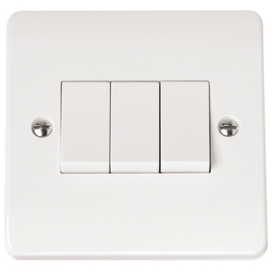 Click Mode 10 Amp 3 Gang 2 Way Plate Switch