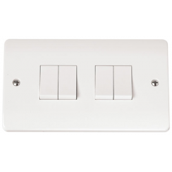 Click Mode 10 Amp 4 Gang 2 Way Plate Switch