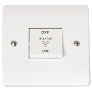 Click Mode 10 Amp 3 Pole Fan Isolator Plate Switch