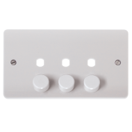 Click Mode 3 Gang Unfurnished Dimmer Plate & Knobs