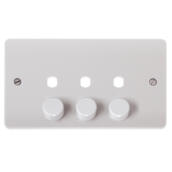 Click Mode 3 Gang Unfurnished Dimmer Plate & Knobs