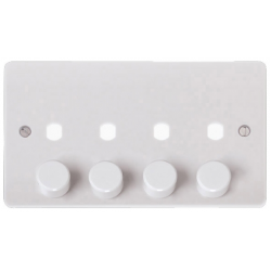 Click Mode 2 Gang Unfurnished Dimmer Plate & Knobs