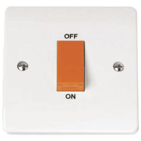 Click Mode 45 Amp Double Pole Single Plate Switch