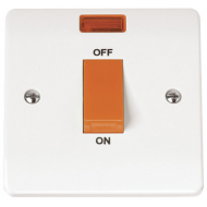 Click Mode 45 Amp Double Pole Single Plate Switch with Neon 