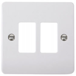 Click Mode 2 Gang Front Plate White