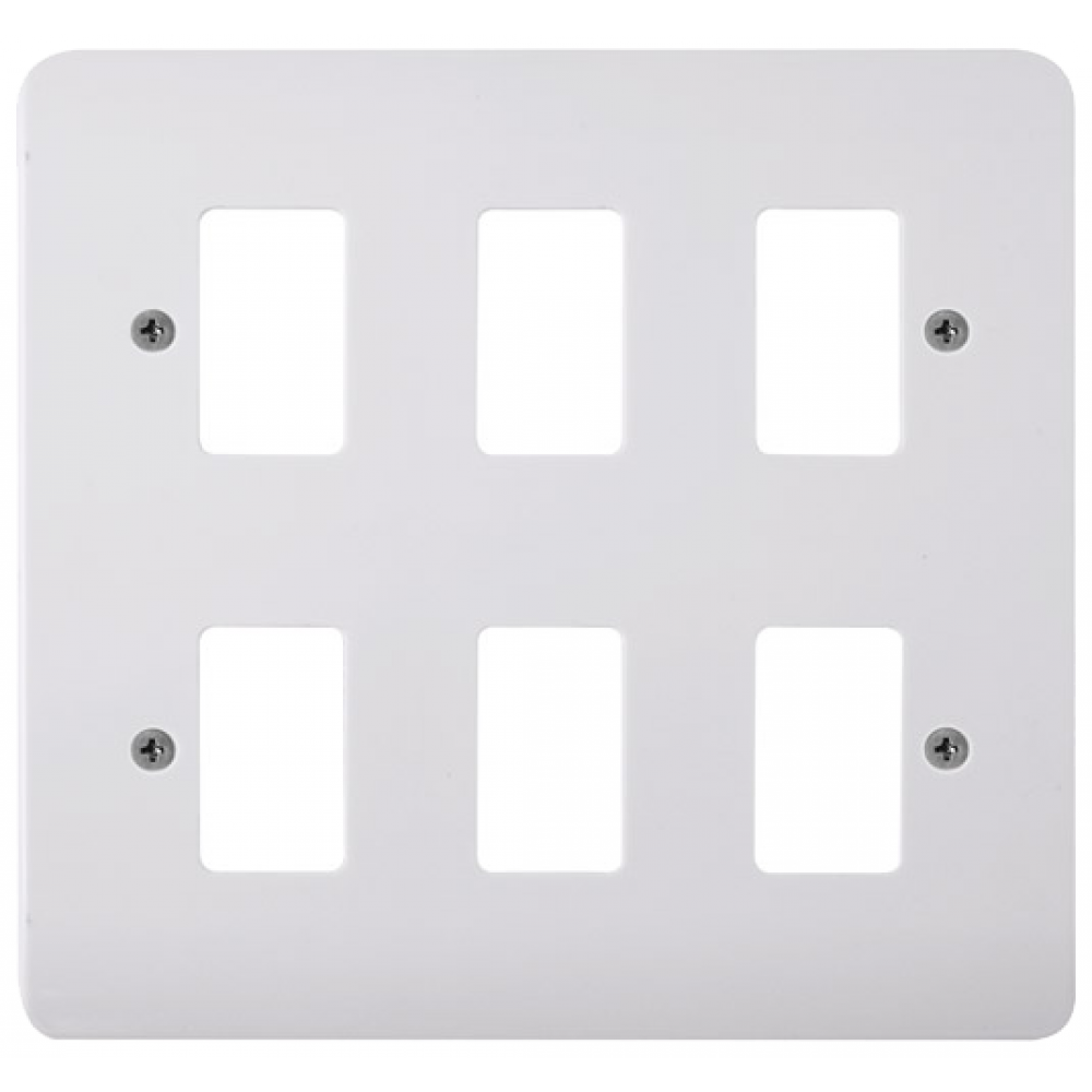 Click Mode 6 Gang Front Plate White