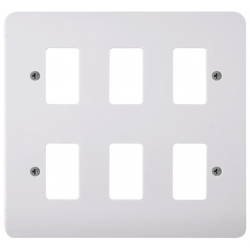 Click Mode 6 Gang Front Plate White