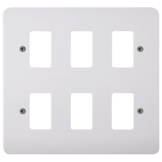 Click Mode 6 Gang Front Plate White