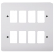 Click Mode 8 Gang Front Plate White