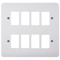 Click Mode 8 Gang Front Plate White